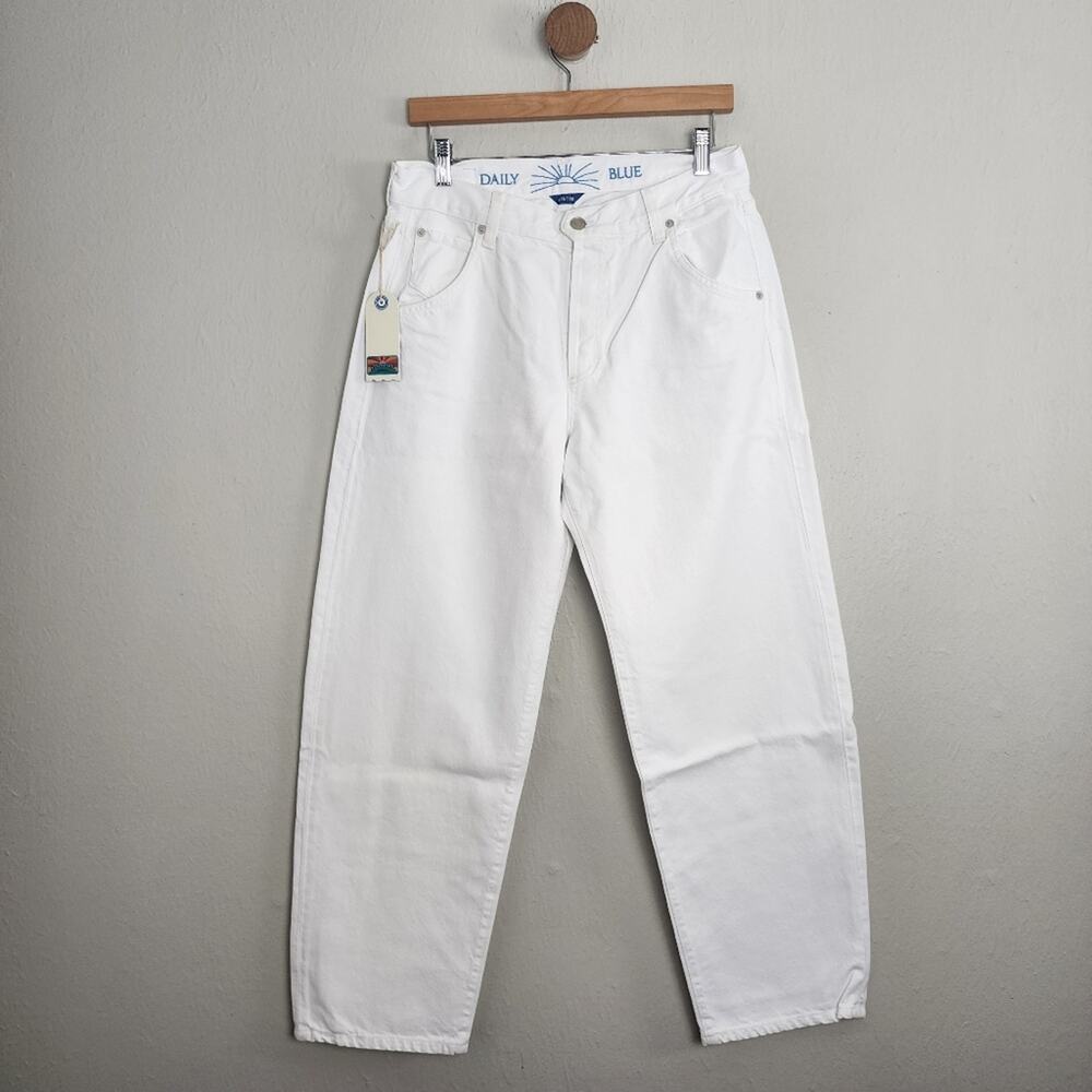 NWT AG Adriano Goldschmied Daily Blue Mantra Barrel Wide Leg White Jeans 29